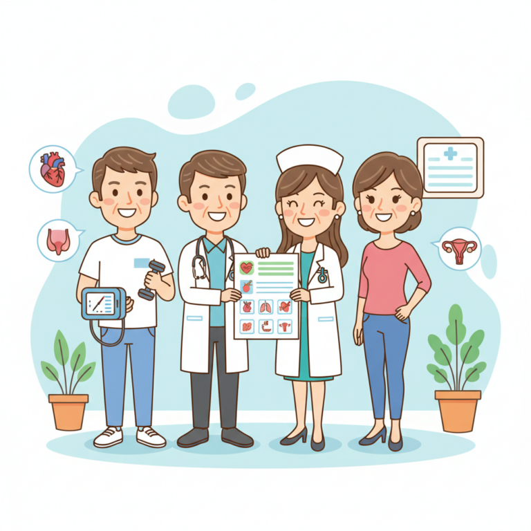 中年男性與女性健檢差異：檢查項目比較