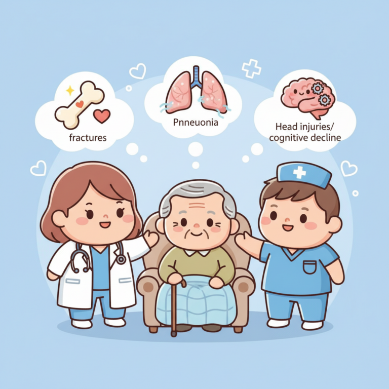 老人跌倒後常見三大併發症