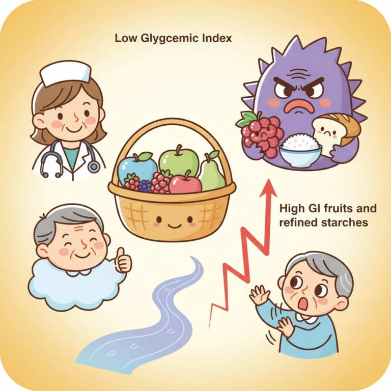 血糖控制,2026 糖尿病飲食誤區：銀髮族應避開的高 GI 水果與精緻澱粉的血糖衝擊