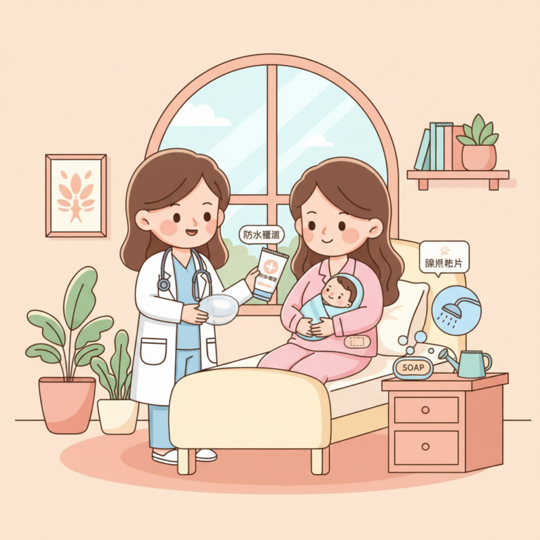 產後照護,剖腹產傷口居家護理：2026 剖腹產除疤貼片、防水凝膠使用順序與洗澡教學