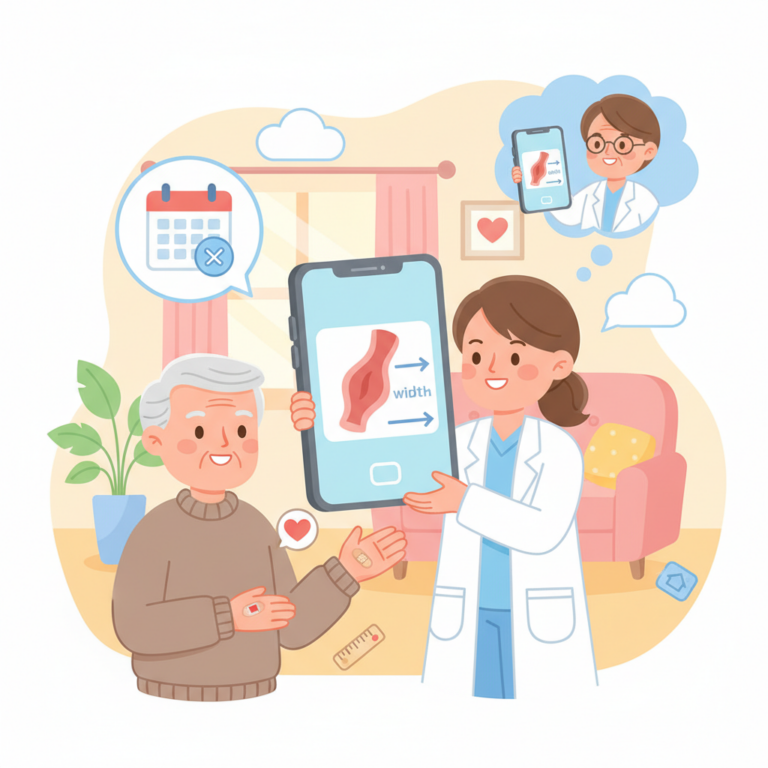 自主記錄,居家簡易傷口測量法：2026 使用手機紀錄長寬深，與居家護理師精準溝通